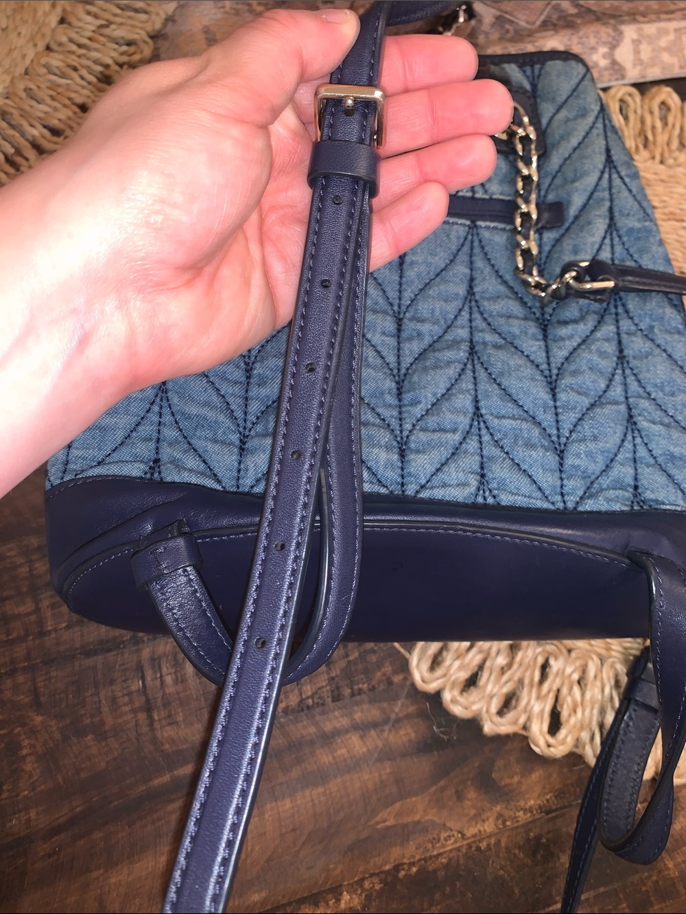 kate spade New York Quilted Denim Briar Lane Bucket Bag in Blue - Picture 10 of 10